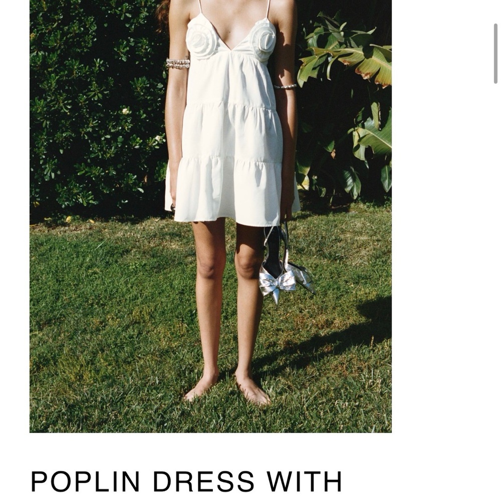 Zara White Poplin Dress